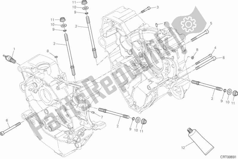 Alle onderdelen voor de 10a - Paar Halve Carters van de Ducati Multistrada 1200 Enduro Touring Brasil 2018